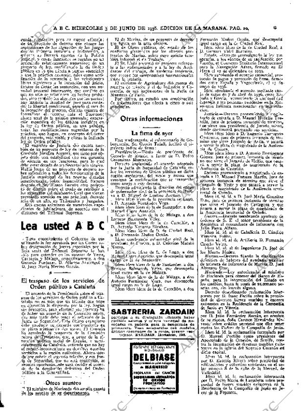 ABC MADRID 03-06-1936 página 20