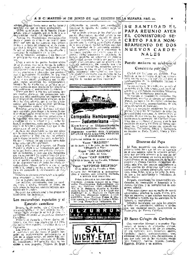 ABC MADRID 16-06-1936 página 20
