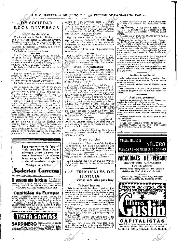 ABC MADRID 16-06-1936 página 22