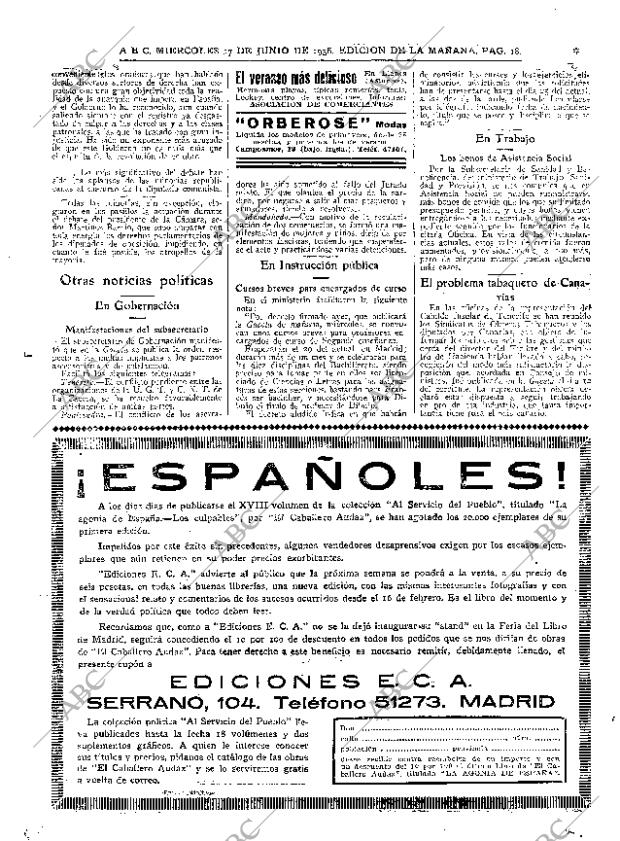 ABC MADRID 17-06-1936 página 18