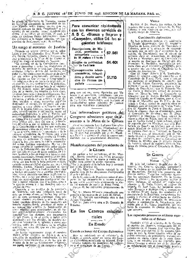 ABC MADRID 18-06-1936 página 20