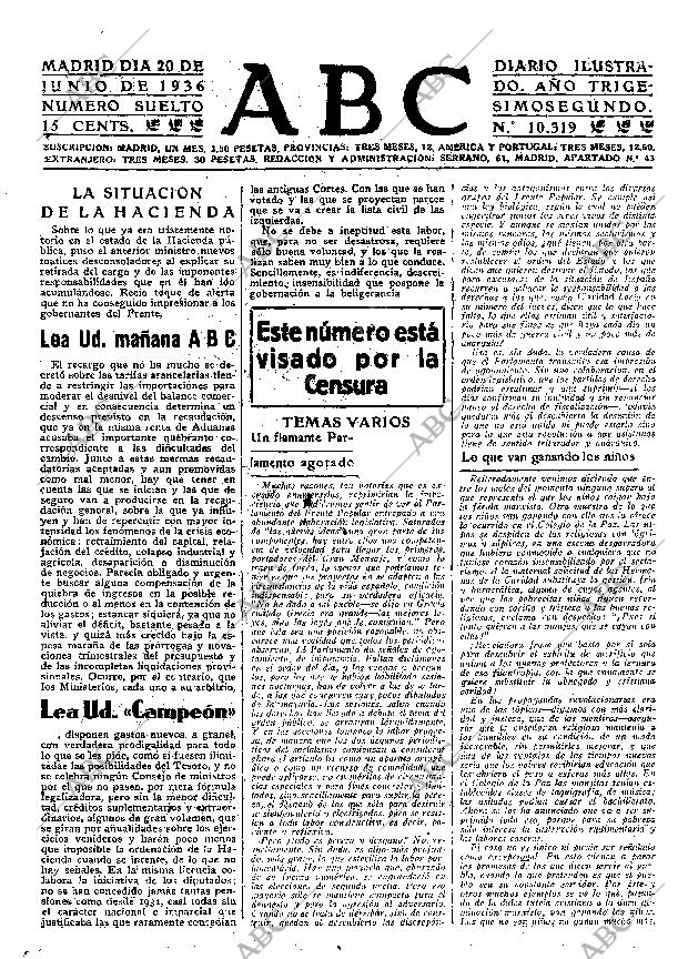 ABC MADRID 20-06-1936 página 19