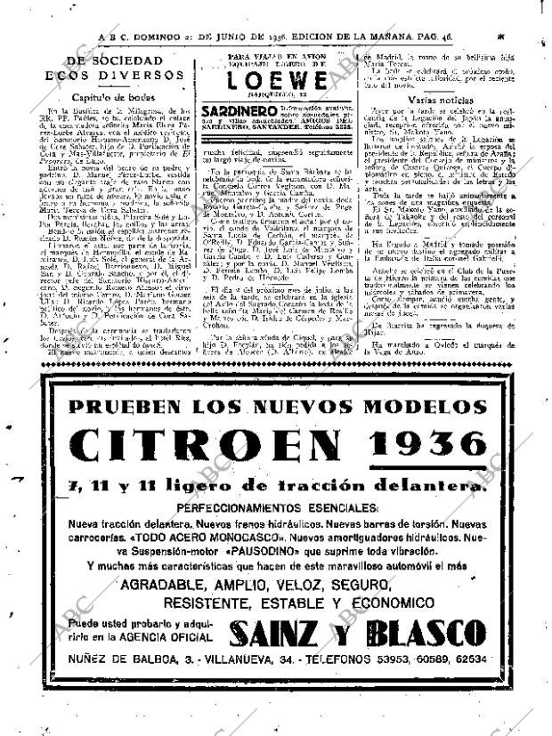 ABC MADRID 21-06-1936 página 44