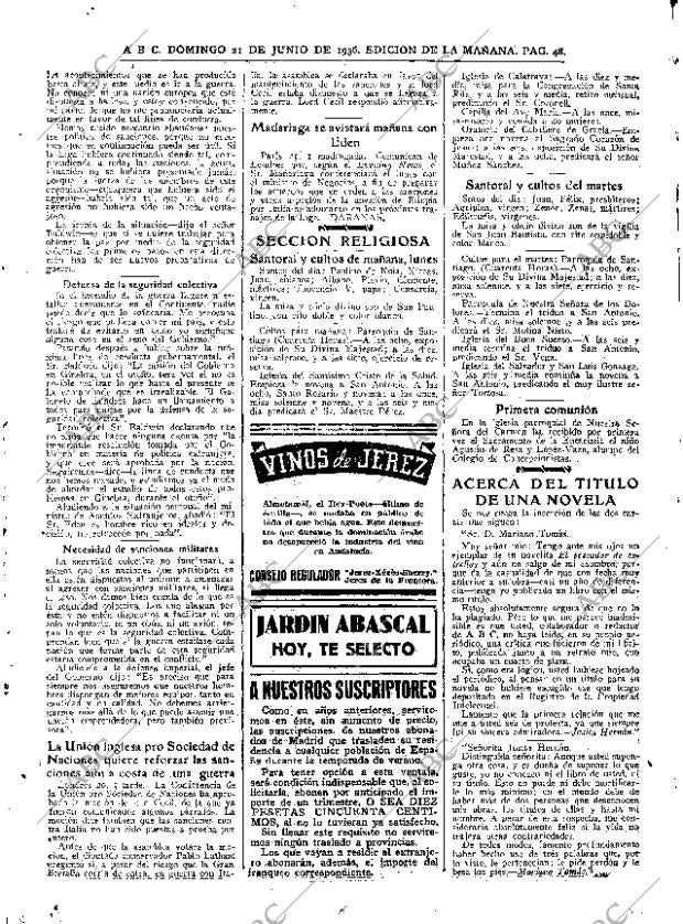 ABC MADRID 21-06-1936 página 46