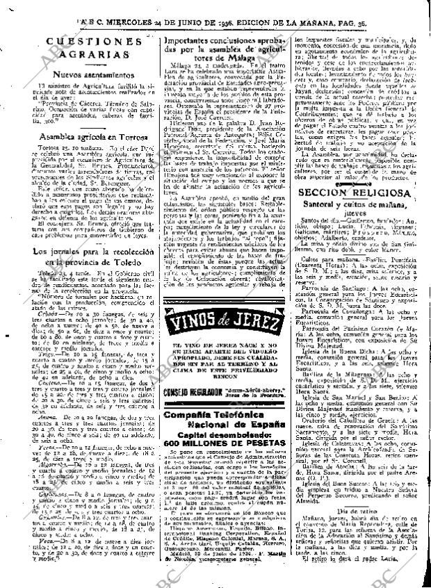 ABC MADRID 24-06-1936 página 36