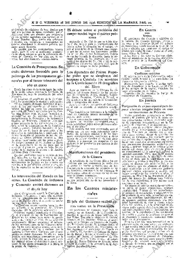 ABC MADRID 26-06-1936 página 20