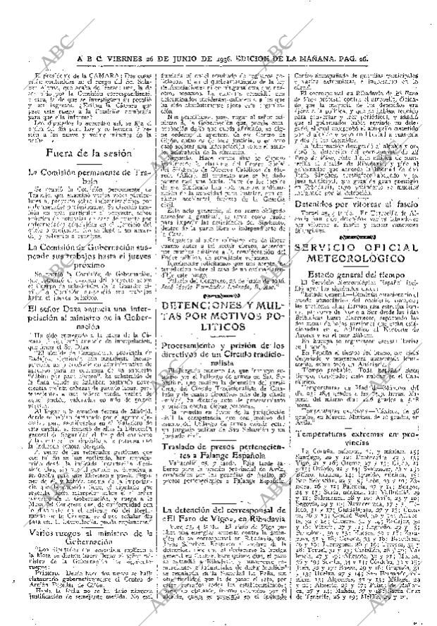 ABC MADRID 26-06-1936 página 26