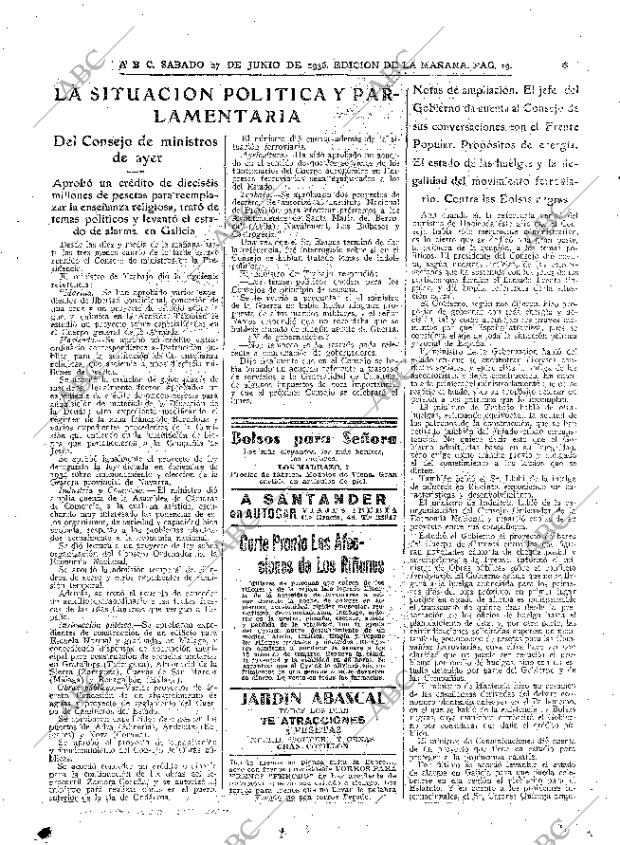 ABC MADRID 27-06-1936 página 19