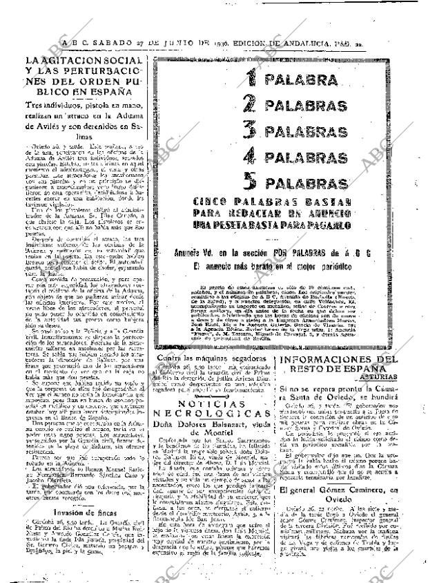 ABC SEVILLA 27-06-1936 página 22