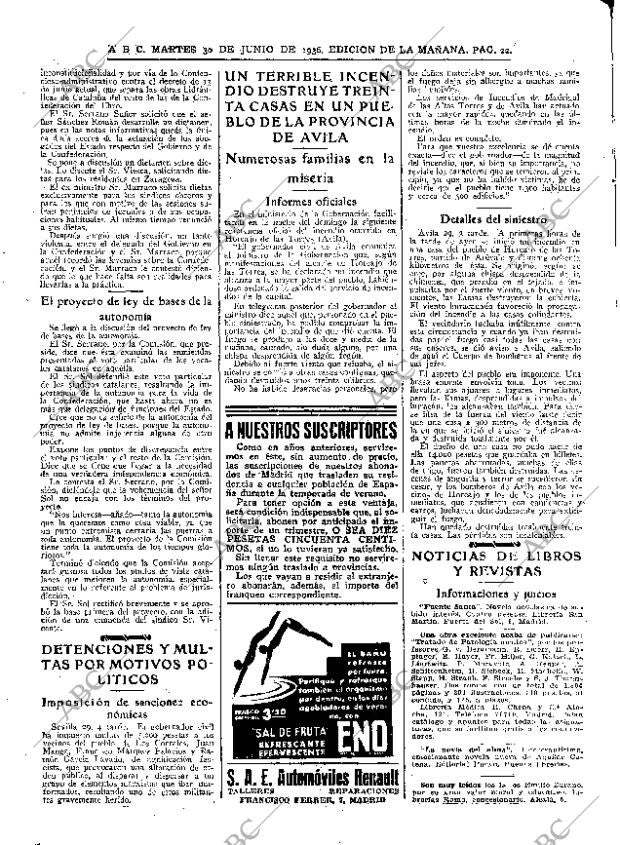 ABC MADRID 30-06-1936 página 22