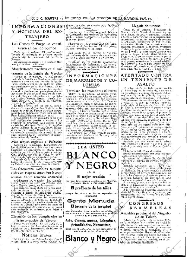 ABC MADRID 14-07-1936 página 27