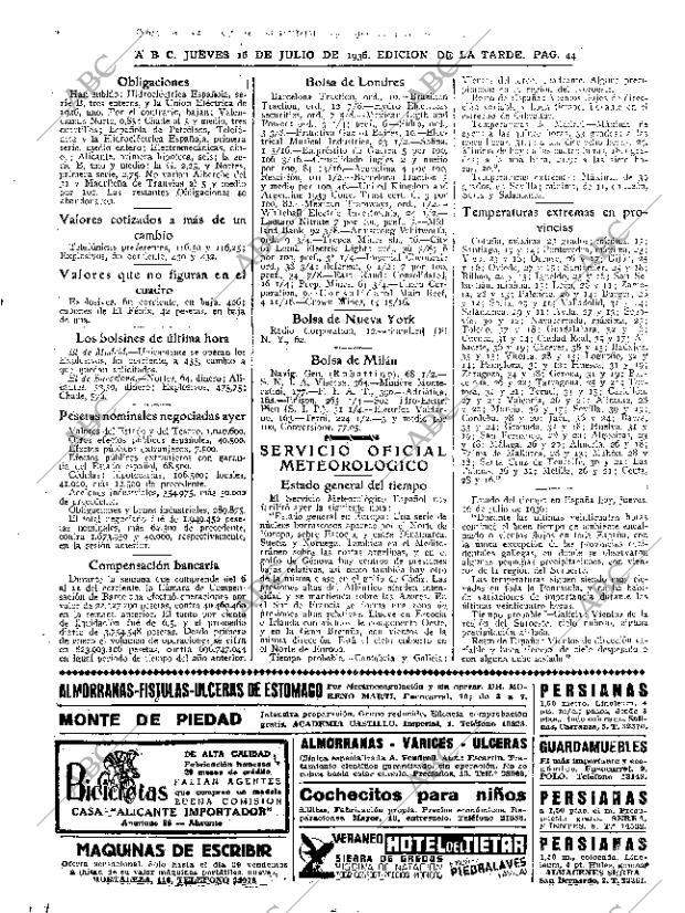 ABC MADRID 16-07-1936 página 44