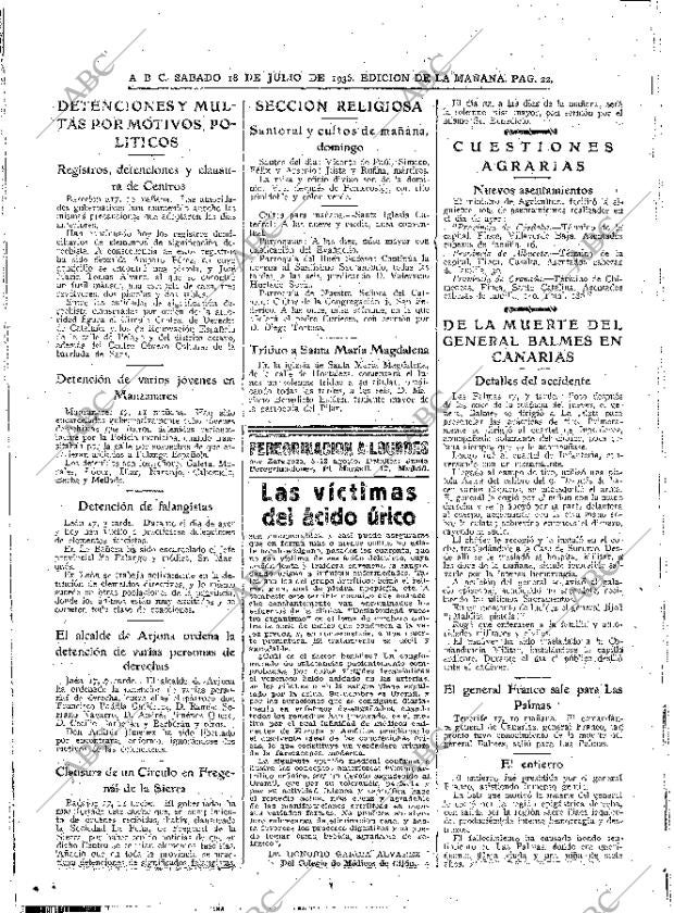 ABC MADRID 18-07-1936 página 22