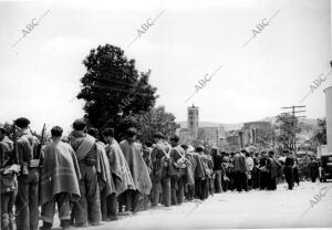 Las Tropas, Formadas durante la arenga que les Dirigió el teniente Galán, antes...