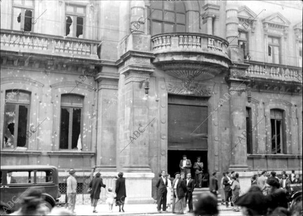 Fachada del gran casino de san Sebastián, que por la parte del Bulevar, Aparece...