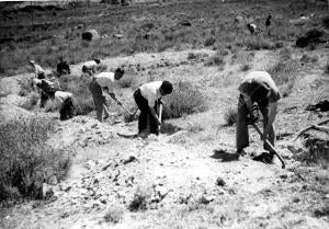 Milicianos Construyendo Trincheras en las Avanzadas de Somosierra