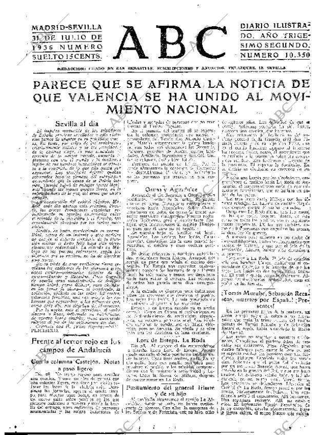 ABC SEVILLA 31-07-1936 página 1