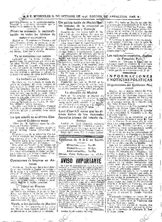 ABC SEVILLA 21-10-1936 página 6