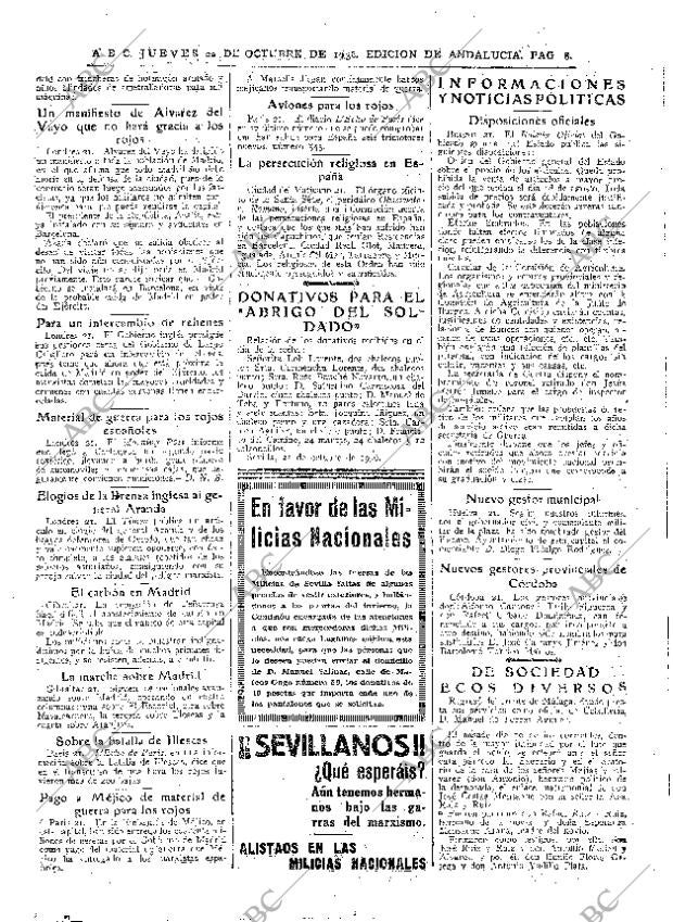 ABC SEVILLA 22-10-1936 página 8