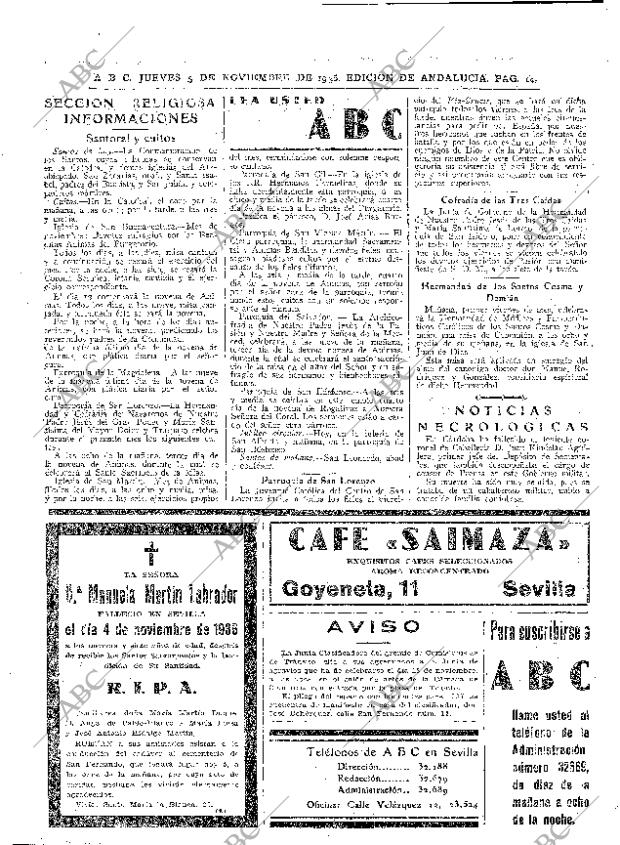 ABC SEVILLA 05-11-1936 página 14