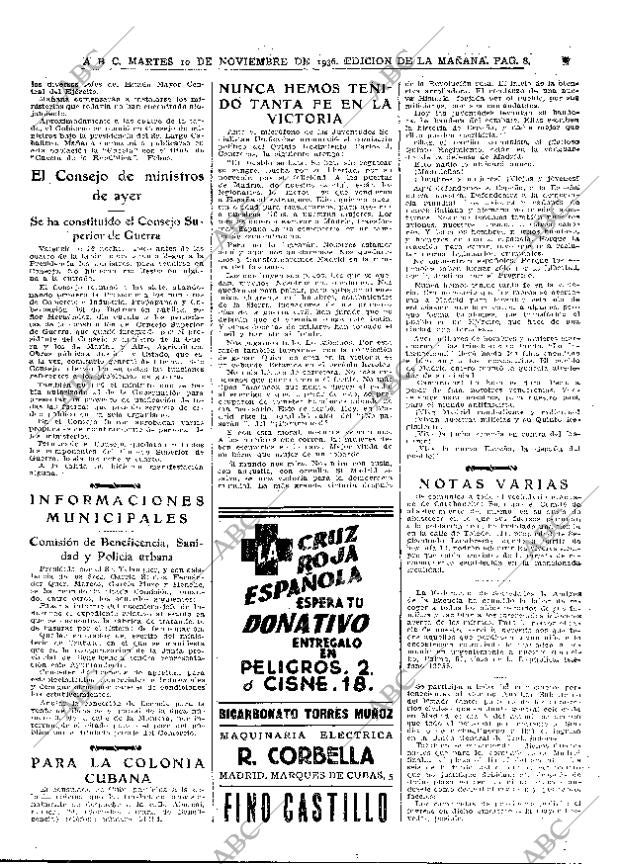 ABC MADRID 10-11-1936 página 8