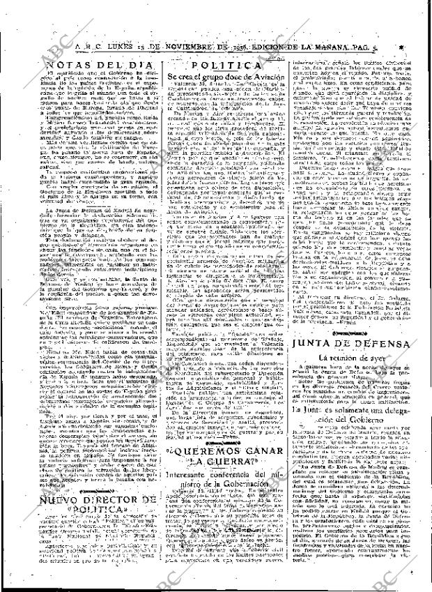 ABC MADRID 23-11-1936 página 5