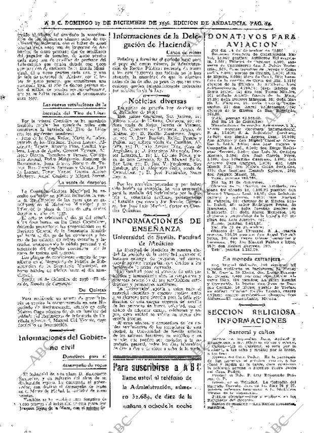 ABC SEVILLA 27-12-1936 página 14