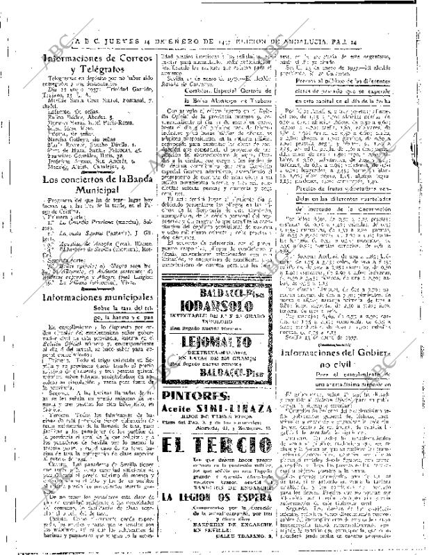 ABC SEVILLA 14-01-1937 página 14