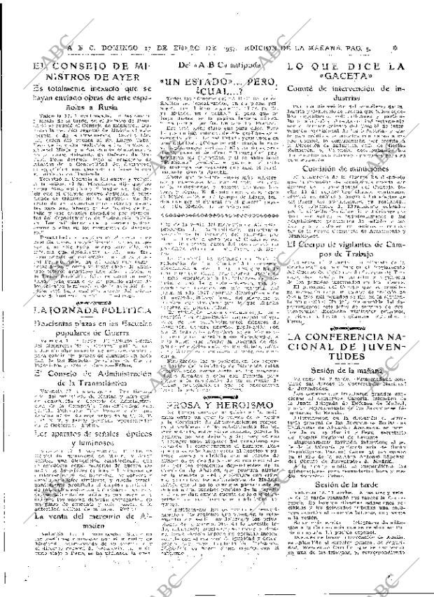 ABC MADRID 17-01-1937 página 5