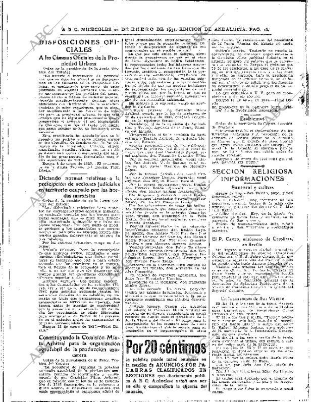 ABC SEVILLA 20-01-1937 página 16