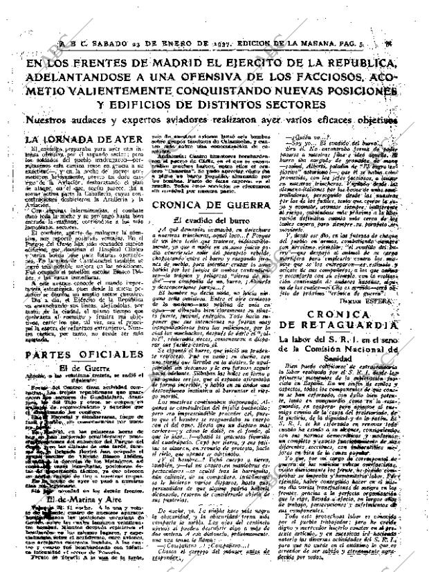 ABC MADRID 23-01-1937 página 5