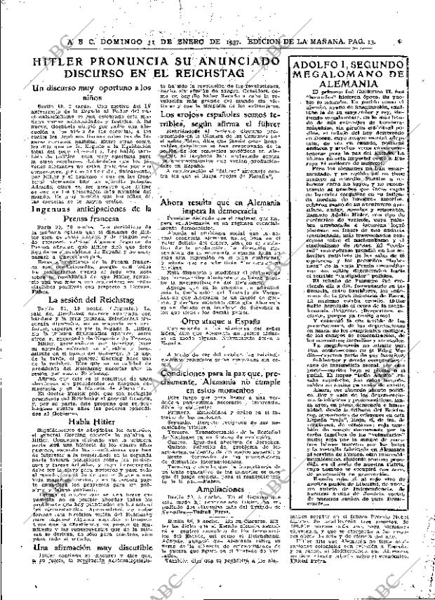 ABC MADRID 31-01-1937 página 13