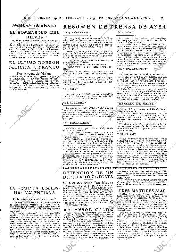 ABC MADRID 19-02-1937 página 11