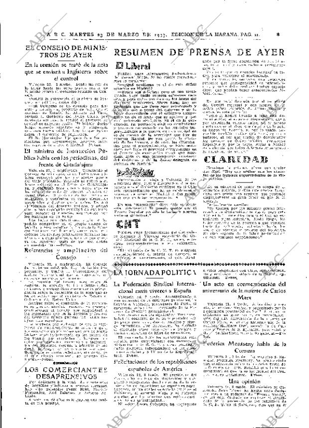 ABC MADRID 23-03-1937 página 11