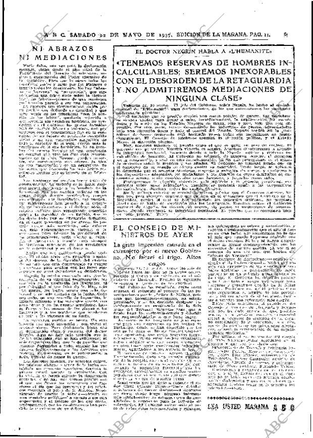 ABC MADRID 22-05-1937 página 11