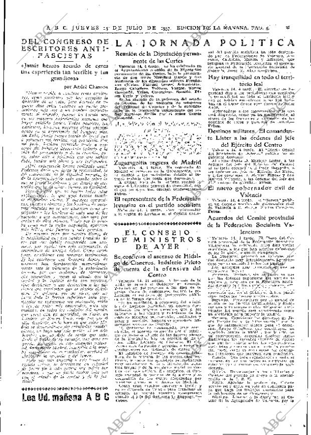 ABC MADRID 15-07-1937 página 5