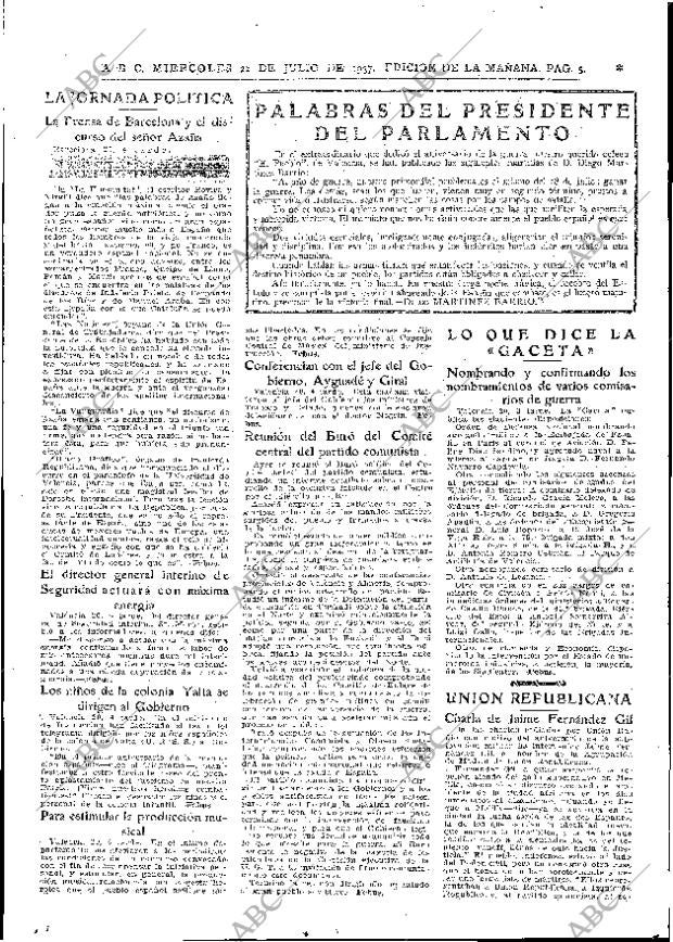 ABC MADRID 21-07-1937 página 5