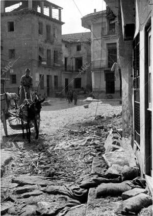 Aspecto del pueblo de Quinto (Zaragoza), cuando Entraron las Tropas Republicanas