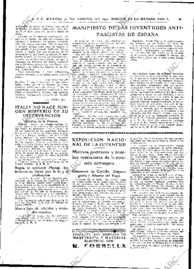 ABC MADRID 31-08-1937 página 6