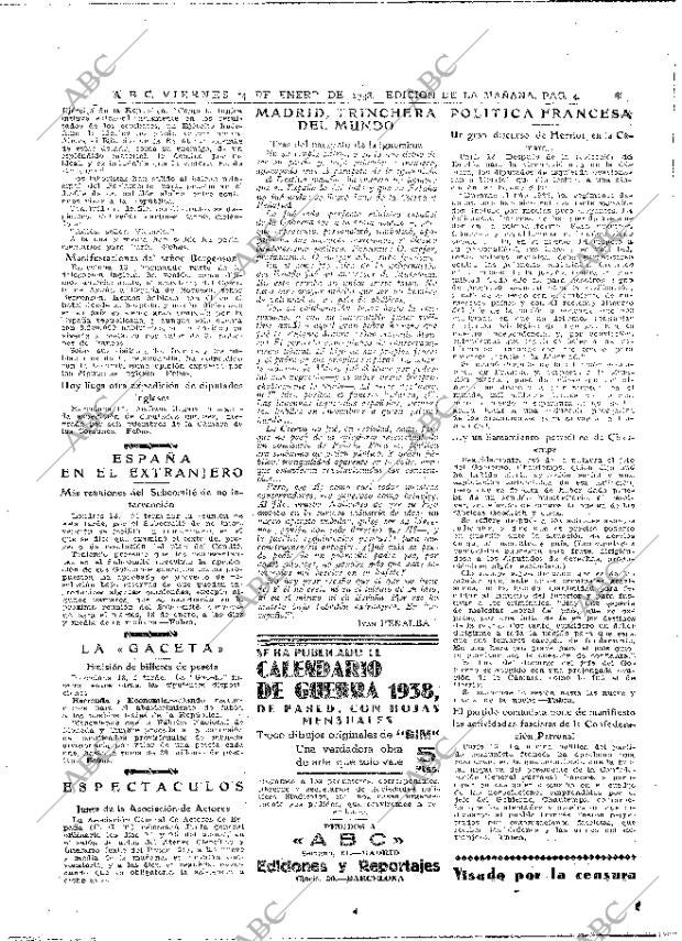 ABC MADRID 14-01-1938 página 4