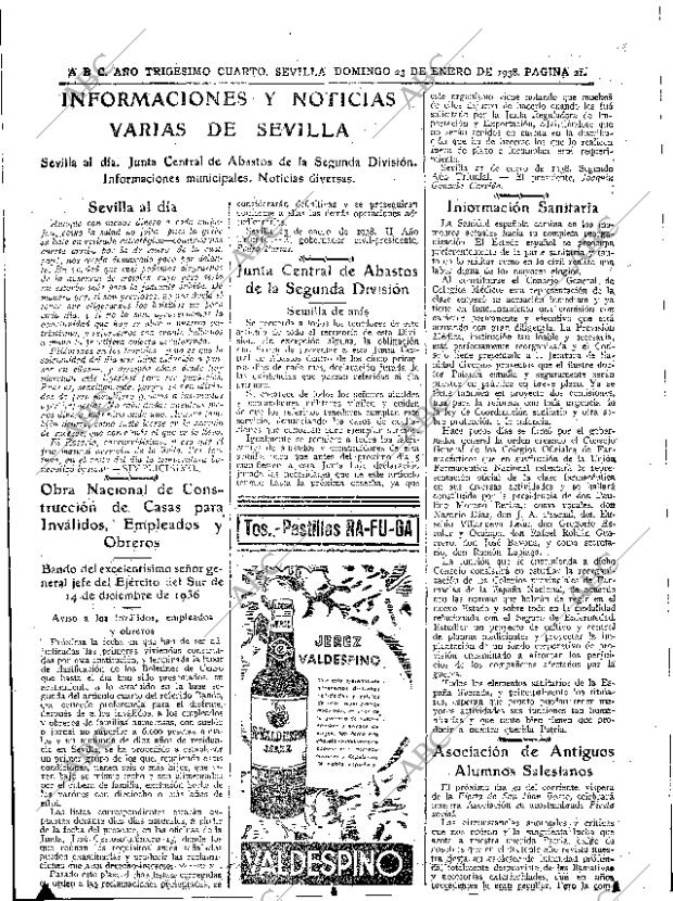 ABC SEVILLA 23-01-1938 página 19