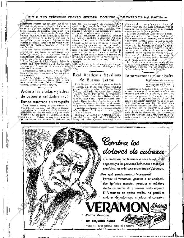 ABC SEVILLA 23-01-1938 página 20