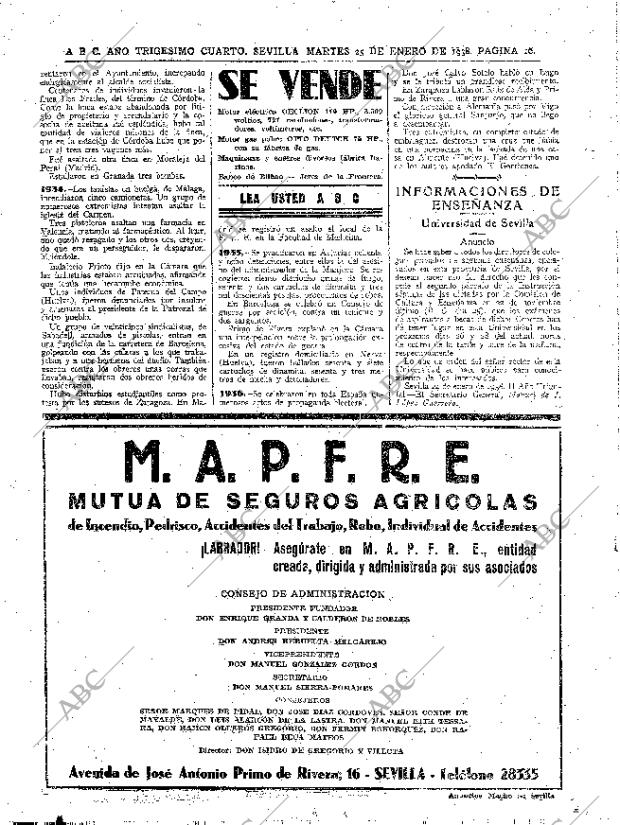 ABC SEVILLA 25-01-1938 página 16