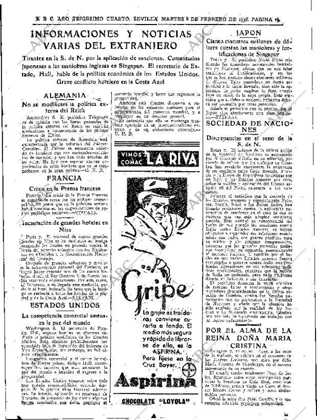 ABC SEVILLA 08-02-1938 página 19