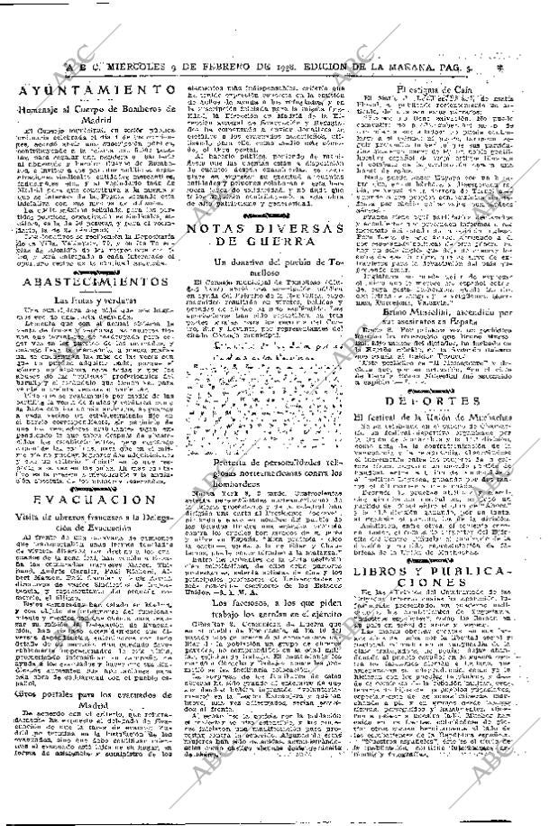 ABC MADRID 09-02-1938 página 5