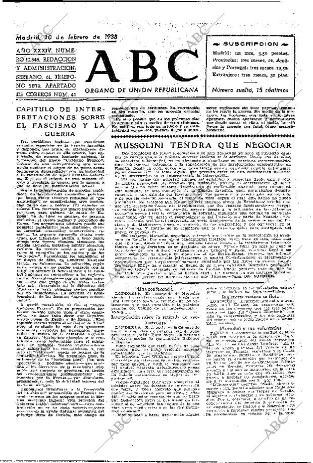 ABC MADRID 10-02-1938 página 2