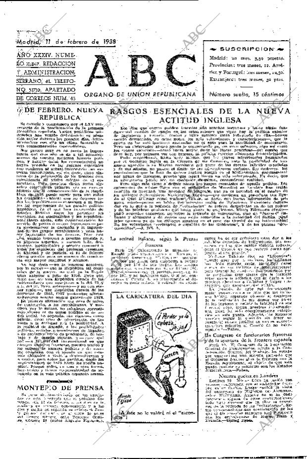 ABC MADRID 11-02-1938 página 2