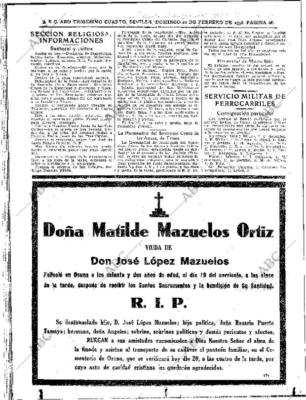 ABC SEVILLA 20-02-1938 página 26