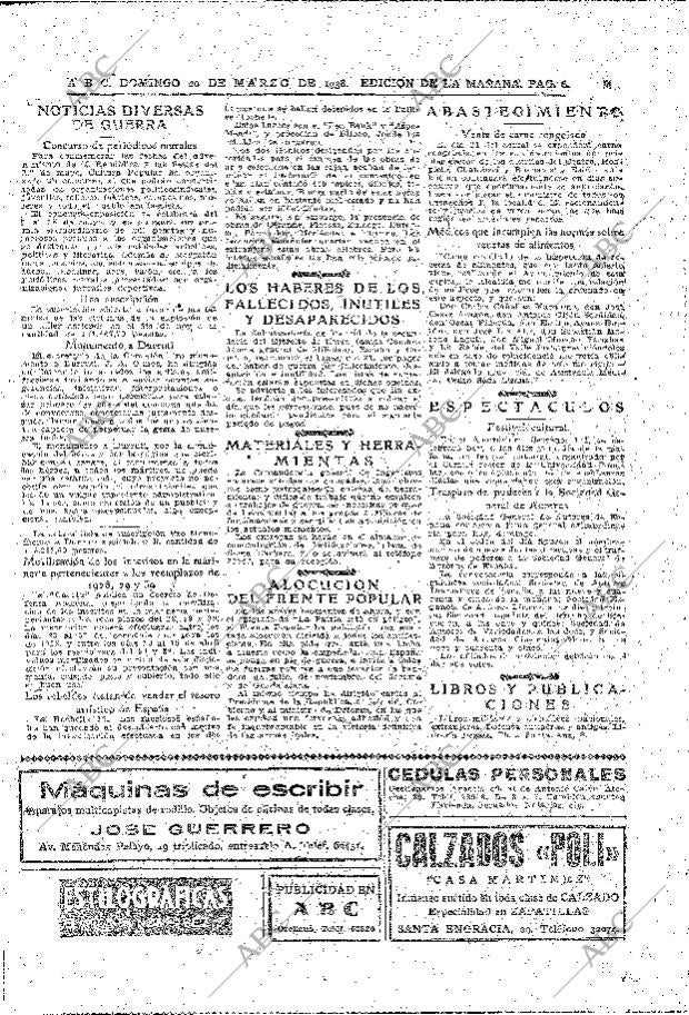 ABC MADRID 20-03-1938 página 6