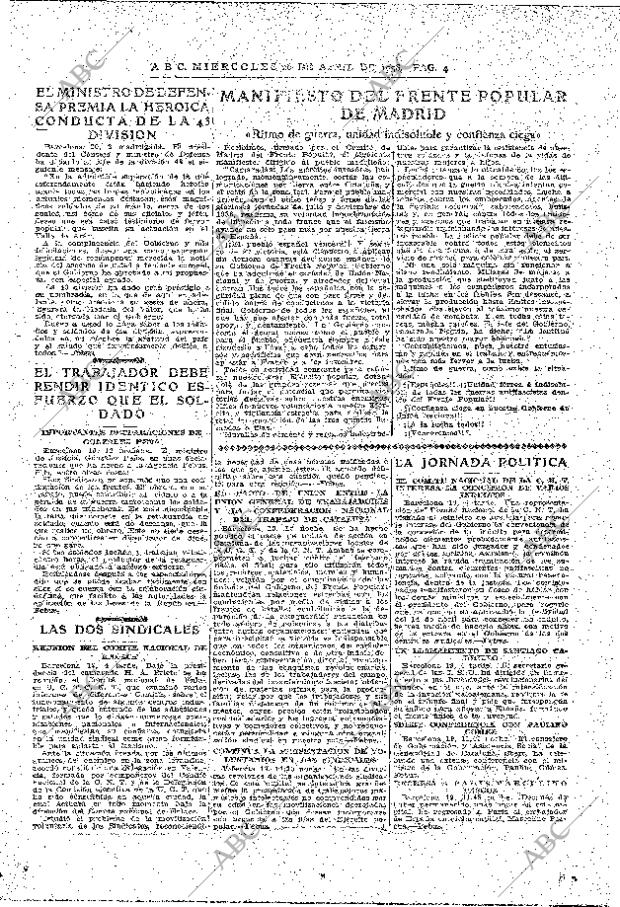 ABC MADRID 20-04-1938 página 4